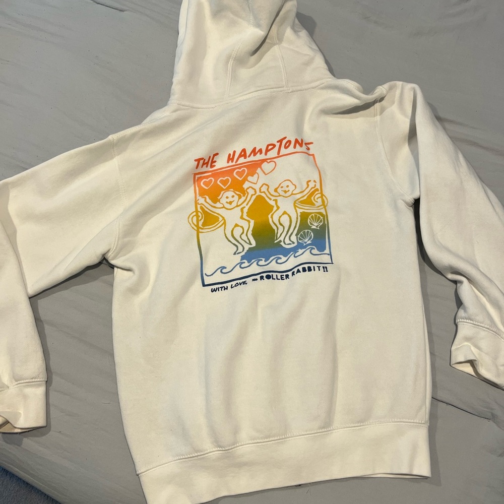 Roller Rabbit White Cotton Sweater with Graphic Design